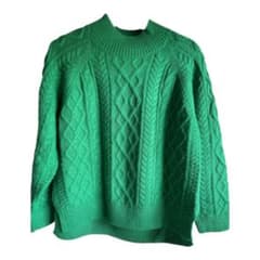 SIMPLICITÉ シンプリシテェ ケーブル編み ハイネックニット グリーンのサムネイル
