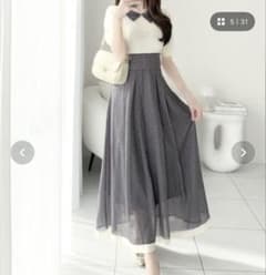 mily biletドット柄切り替えフレアワンピース ロング丈のサムネイル