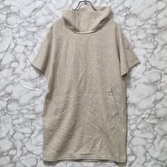 piacere チュニック (フリー) 異素材切替ラメ入り ベージュ