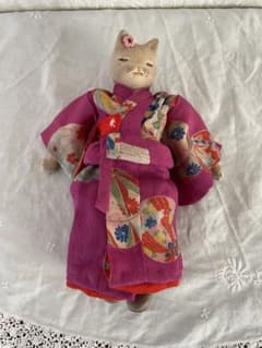 創作人形59 ねこ 猫 ハンドメイド ちりめん 縮緬 アンティーク
