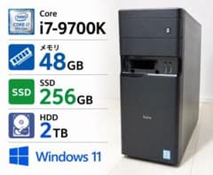 初期化済 i7-9700K メモリ48GB SSD256GB+HDD2TB 本体 初期化済】Core i7-9700K メモリ48GB SSD256GB+2TB - メルカリ