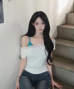 PLEASENOFOLLOW ミント　トップス　ワンショル　韓国のサムネイル