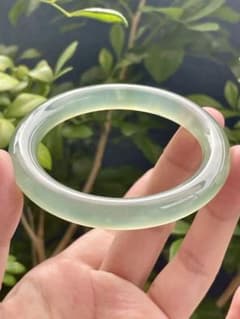 水浅葱岫岩玉 岫玉石 しゅうがんぎょく 天然石 玉石 バングル 腕輪 