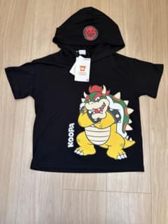 クッパ フード付き半袖Tシャツ ブラック 110センチのサムネイル