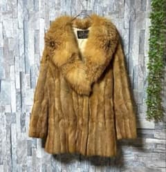 毛並み✨【ROTINY】ファーコート リアルファー ブラウン 高級感 (M