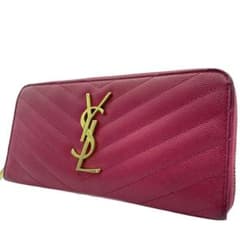 サンローランパリ キャビアスキン カサンドラ ラウンドファスナー 長