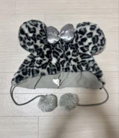 【廃盤品】ディズニー公式　ヒョウ柄ファンキャップ シルバー　グレーのサムネイル