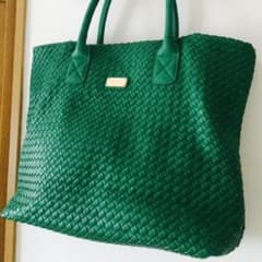 Mariko様専用 超美品ナインウエスト  レザートートバッグ  緑のサムネイル