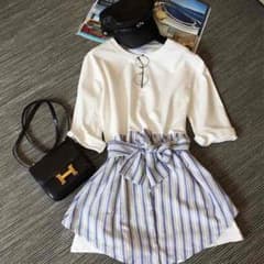 *。スウェット×ストライプスカート。*のサムネイル