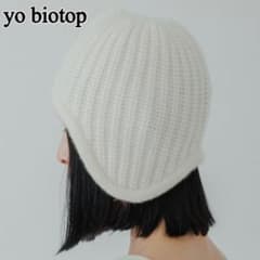yo biotop カシミヤニット帽 - メルカリ