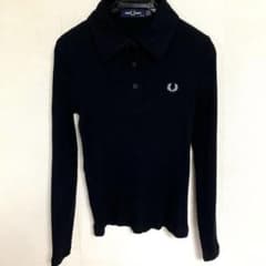 FRED PERRY　長袖リブニットシャツ　ブラック　ホワイトマークのサムネイル