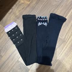 キッズレギンス　10分丈2足セット 黒のサムネイル