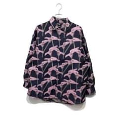 HARE 花柄シャツ　ネイビー×ピンクのサムネイル