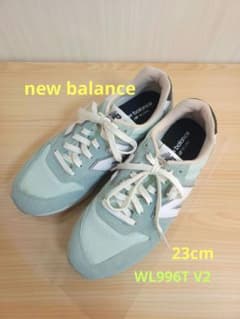 23cm New Balance スニーカー ライトグリーン WL996T - メルカリ