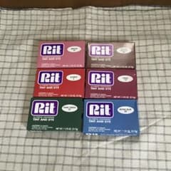 Rit 染料　6色セット赤　ワイン　薄紫　ロイヤルブルー　深緑　こげ茶のサムネイル