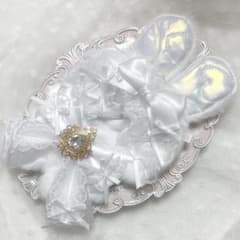 ぬい服　着ぐるみ　ちびぐるみ用　ホワイト うさチェーンフック付き - 2