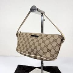GUCCI GGキャンバス シェリーライン アクセサリーポーチ ハンドバッグ