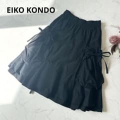 EIKO KONDO エイココンドウ サイドリボン バルーンポケットスカート 黒