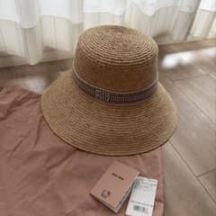 miu miu ミュウミュウ 国内百貨店購入2026ラフィア ストローハット