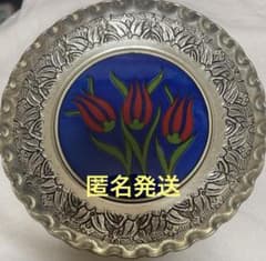 可愛い絵皿 海外物 壁掛けプレート 絵皿 ビンテージ雑貨 900Kシルバー