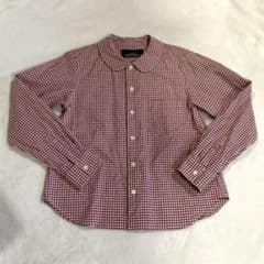 トリココムデギャルソン♦︎丸襟長袖チェックシャツ赤♦︎オールド