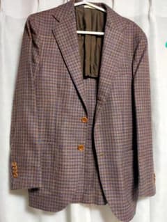 美品】De Petrillo ブラウンチェック テーラードジャケット - メルカリ