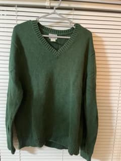 L.L.Bean コットン Vネックニット グリーン Lのサムネイル