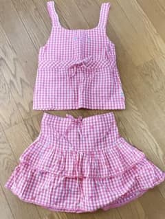 ハッシュアッシュ　セットアップ　キャミソール　スカート　ギンガムチェック　ピンクのサムネイル