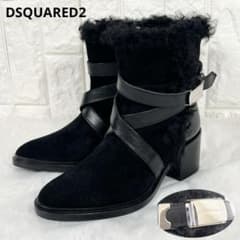 極美品♡dsquared2 ショートブーツ　ベルト　レザー　スウェード　ファー 極美品♡dsquared2 ショートブーツ ベルト レザー スウェード ファー