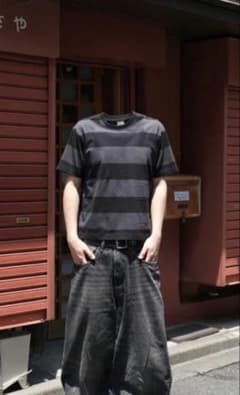 BELVET ボーダー Tシャツ ブラック グレのサムネイル