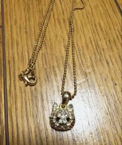 Lucky キャットモチーフ ネックレス ラインストーンのサムネイル