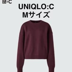 UNIQLO:C スムースコットンクルーネックセーター 長袖 ワインM ユニクロ
