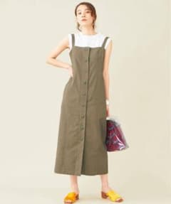 UNITED ARROWS フロントボタンジャンパータイトスカート オリーブのサムネイル