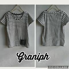 Graniphグラニフ紺ボーダーTシャツのサムネイル