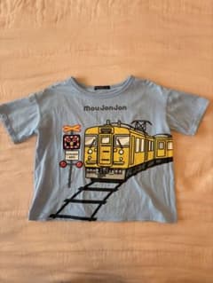 moujonjon 電車柄 半袖Tシャツ 120cm 水色のサムネイル