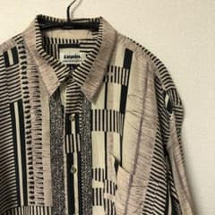 古着 総柄シャツ 長袖シャツ デザインシャツ ポリシャツ レーヨンシャツのサムネイル