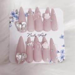 ガーリーフレンチ ちゅるん 韓国 推しネイルチップ ネイルチップ 量産型 フレンチガーリー スナ系 韓国 ちゅるん ピンク