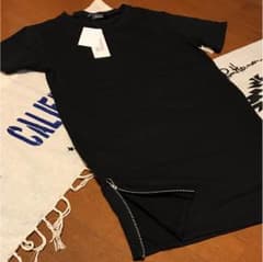 西海岸系☺︎ サイドジップ ロング丈tシャツ Mサイズのサムネイル