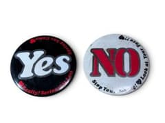 昭和レトロ YES NO 缶バッジ 2個セット 直径7cm ヴィンテージ雑貨のサムネイル
