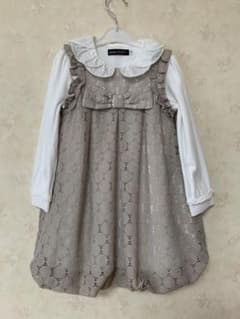 お値下げ中☆BeBe  ワンピース　ブラウス付き　100のサムネイル