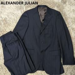 未使用タグ付き アレキサンダージュリアン セットアップ スーツ ウール チェック アレキサンダージュリアン ストライプ ビジネススーツ