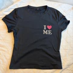 K*様 I♡ME プリント 半袖Tシャツ ブラックのサムネイル