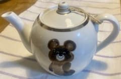 【希少】ミーシャ 1980年 モスクワ五輪　ティーポット ソ連 アンティーク 希少】ミーシャ 1980年 モスクワ五輪 ティーポット ソ連