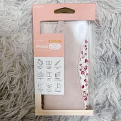 일점 한정 커버 iPhone14 Pro 수첩형 카드 넣어 꽃무늬 핑크