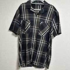 ZARA チェック柄 半袖シャツ ブラック Lのサムネイル