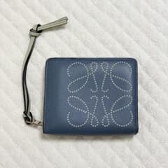 LOEWE ロエベ 二つ折り財布 アナグラム ブルー