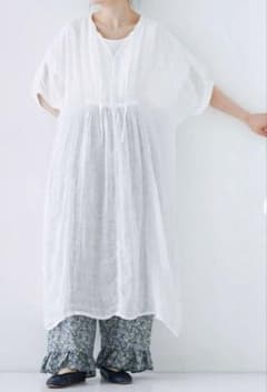 【nest Robe】リネンガーゼフロントギャザーワンピース nest robe リネンガーゼ フロントギャザー ワンピース 2025SS - メルカリ