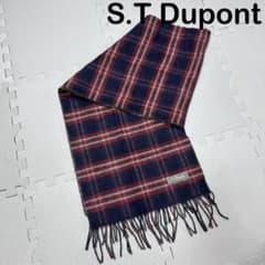 S.T. Dupont マフラー リバーシブル チェック グレー ネイビー
