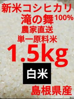 令和7年 単一原料米 新米 コシヒカリ 島根県産 白米 期間限定 1.5kg