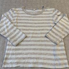 無印良品　クルーネック長袖Tシャツ100 水色×グレーのサムネイル